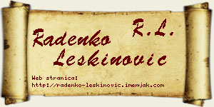 Radenko Leškinović vizit kartica